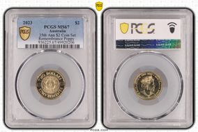 2023 $2 35th Ann $2 Coin Set Remembrance Poppy MS67