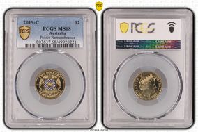 2019-C $2 Police Remembrance Colorized MS68