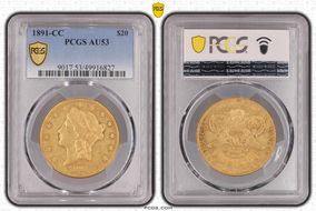 1891-CC $20 AU53