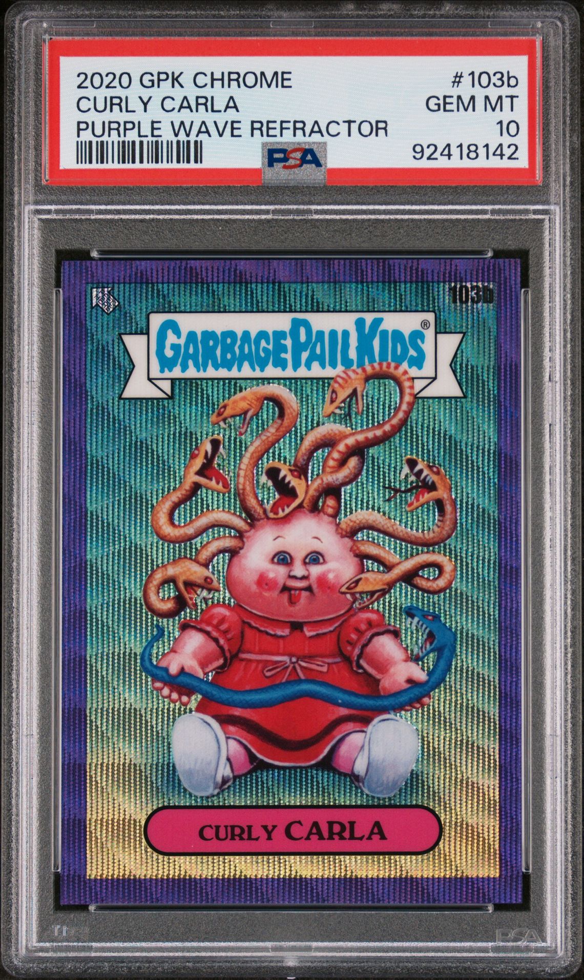 2020 Topps GARBAGE PAIL KIDS CHROME Refractor #103B Curly Carla front