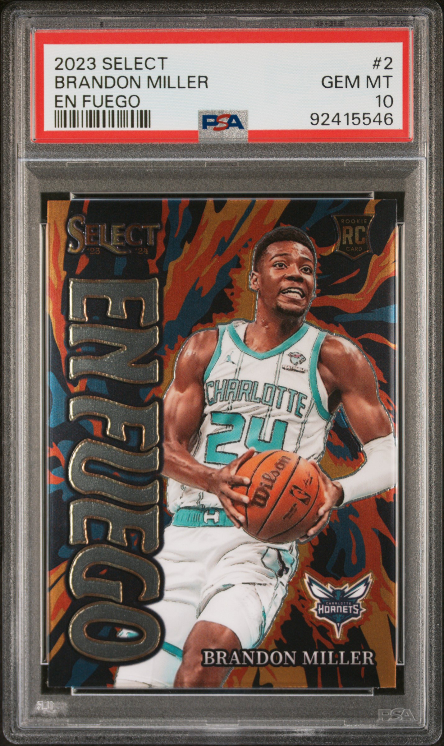 2023 Panini Select En Fuego Brandon Miller #2 Gem Mt 10 front