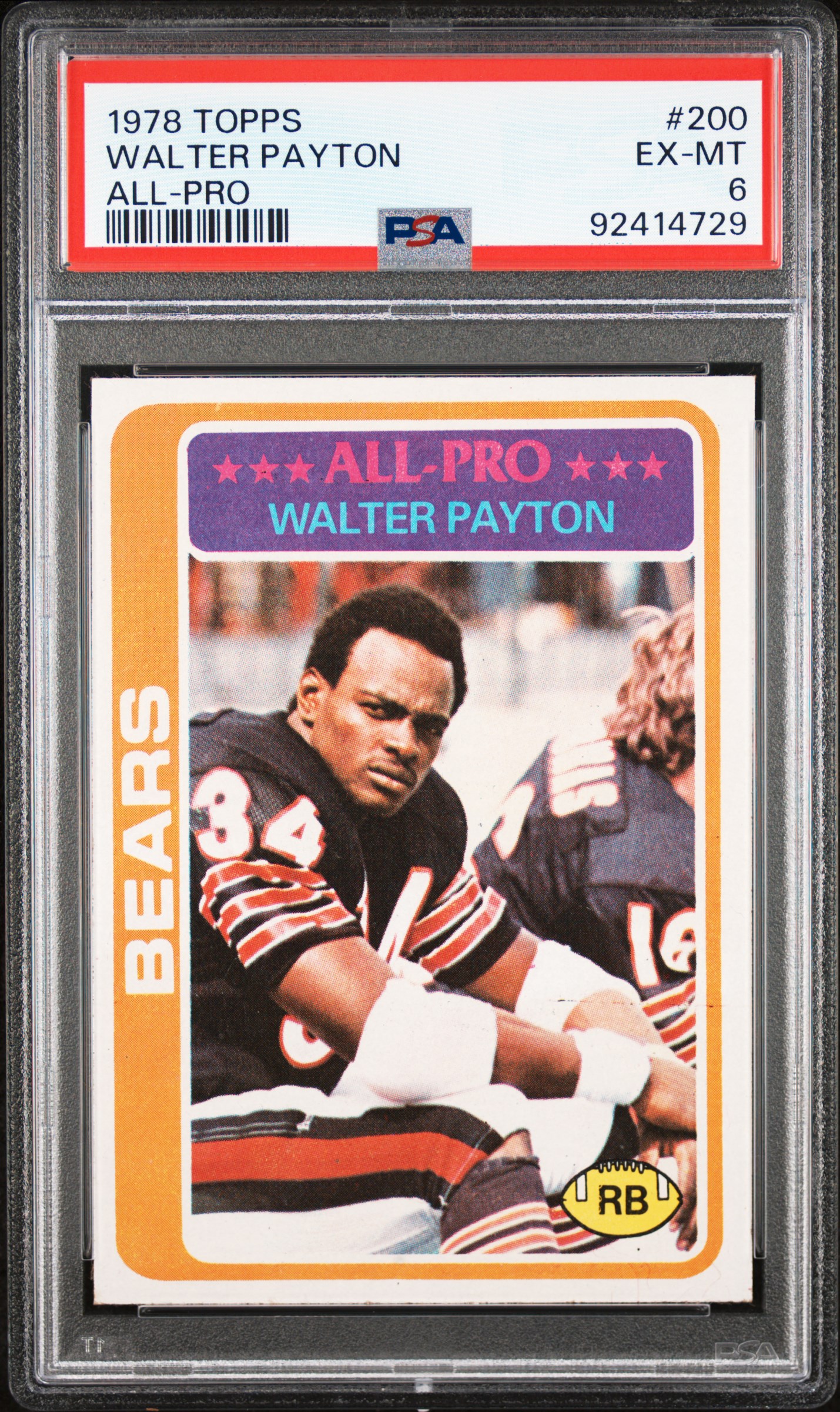 1978 Topps Walter Payton #200 (All-Pro) Ex-Mt 6 front