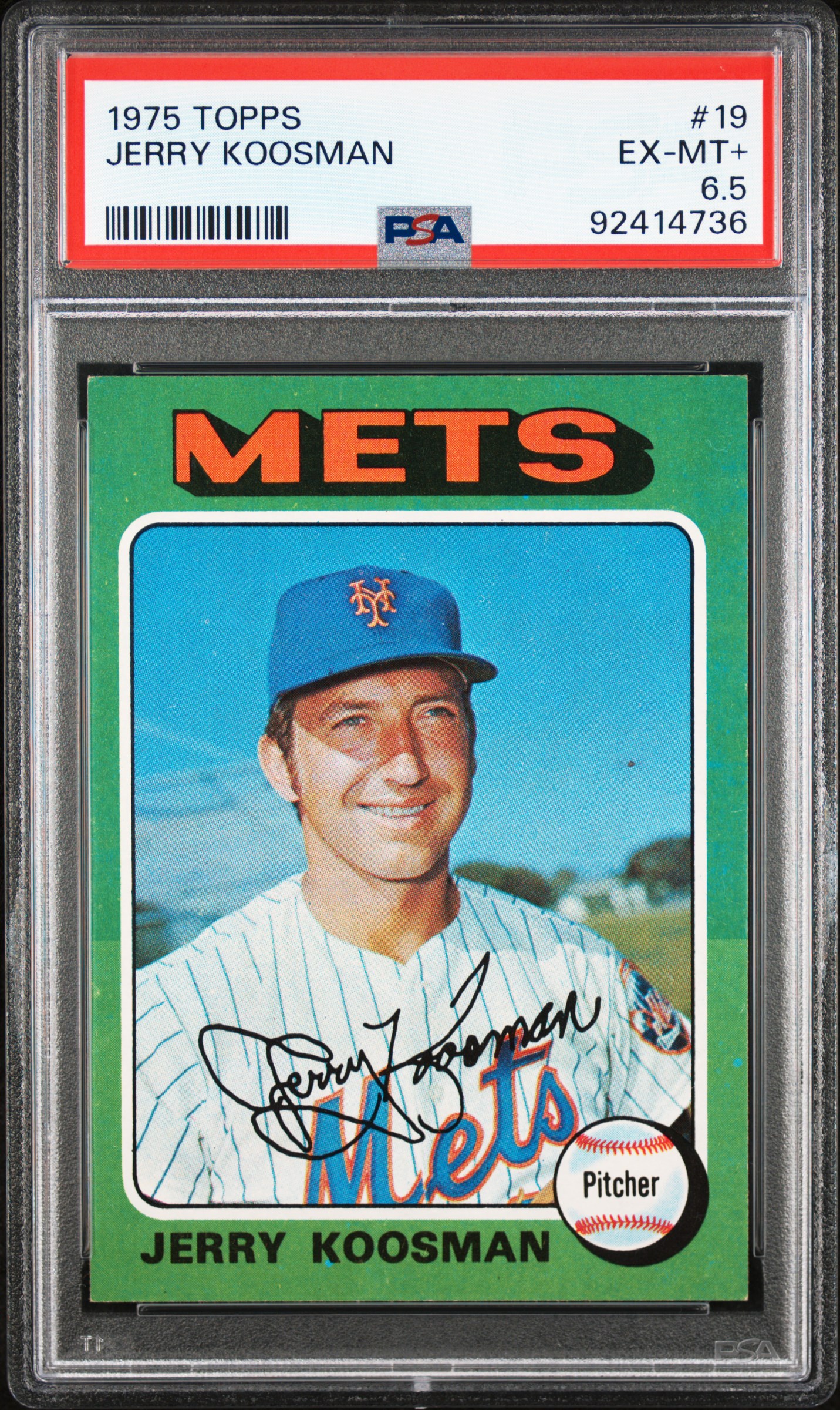 1975 Topps Jerry Koosman #19 Ex-Mt+ 6.5 front