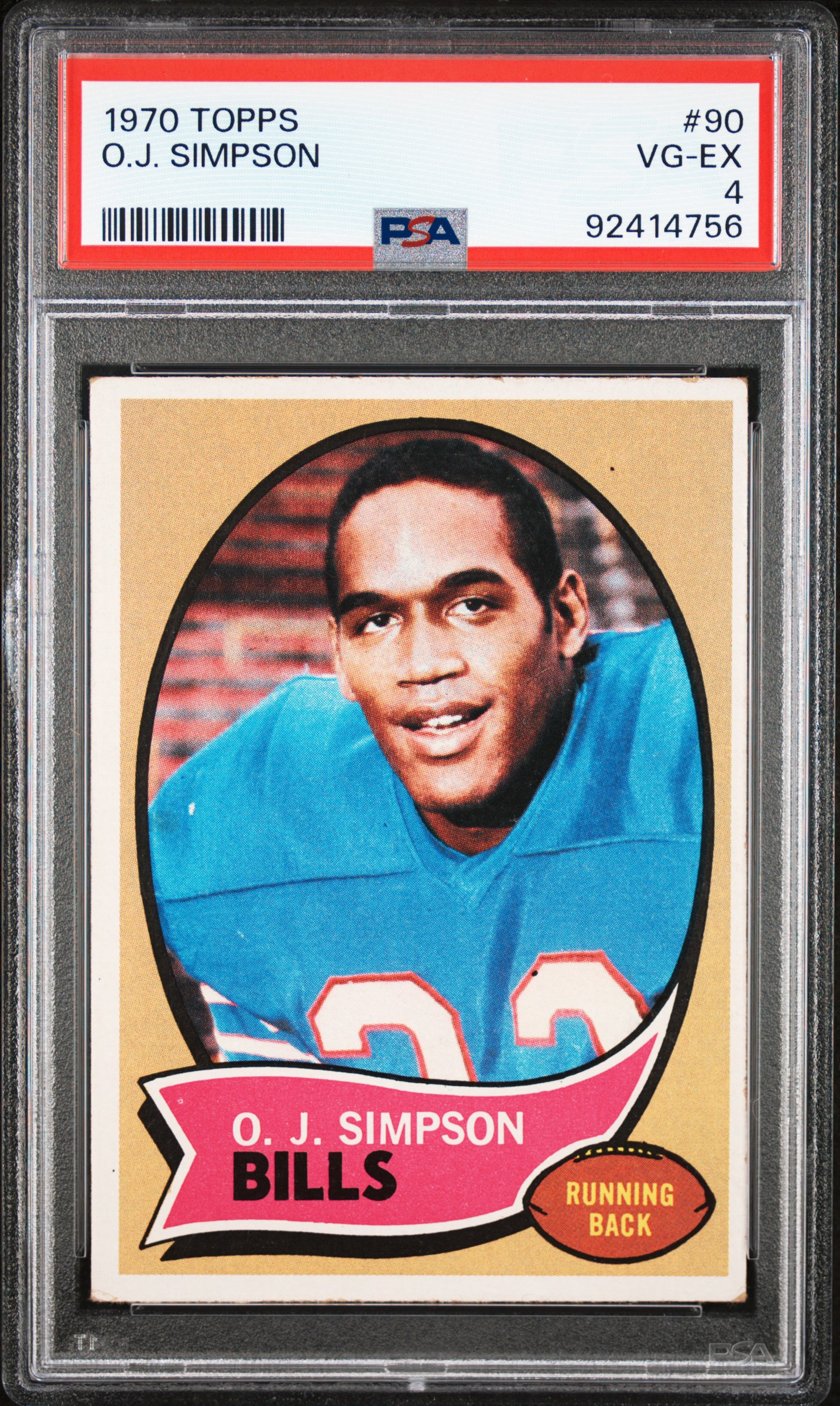 1970 Topps O.j. Simpson #90 Vg-Ex 4 front