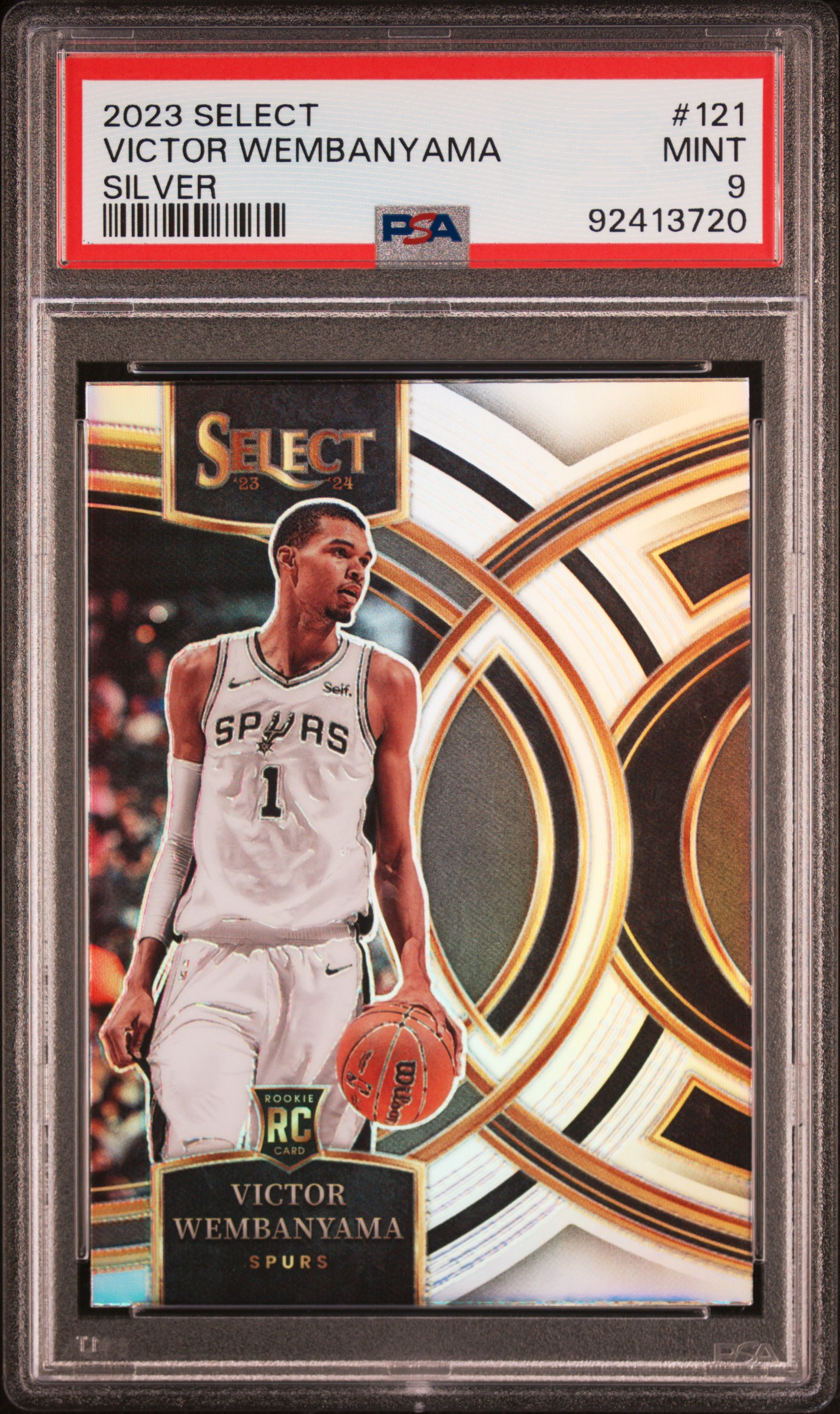 2023 Panini Select Victor Wembanyama #121 (Silver Prizm) Mint 9 front