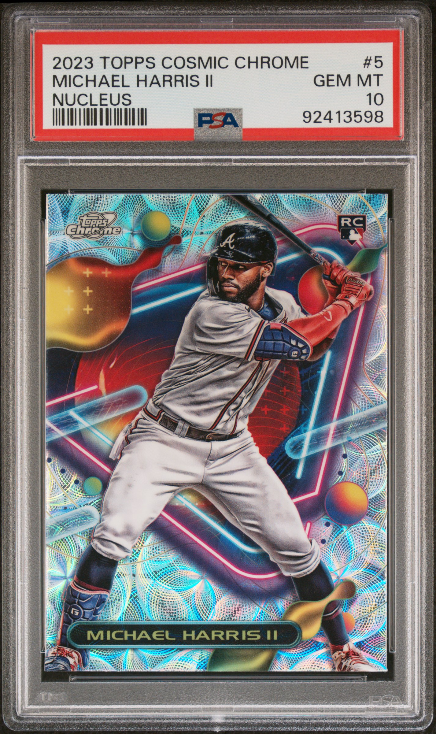 2023 Topps Cosmic Chrome Michael Harris Ii #5 (Nucleus Refractor) Gem Mt 10 front
