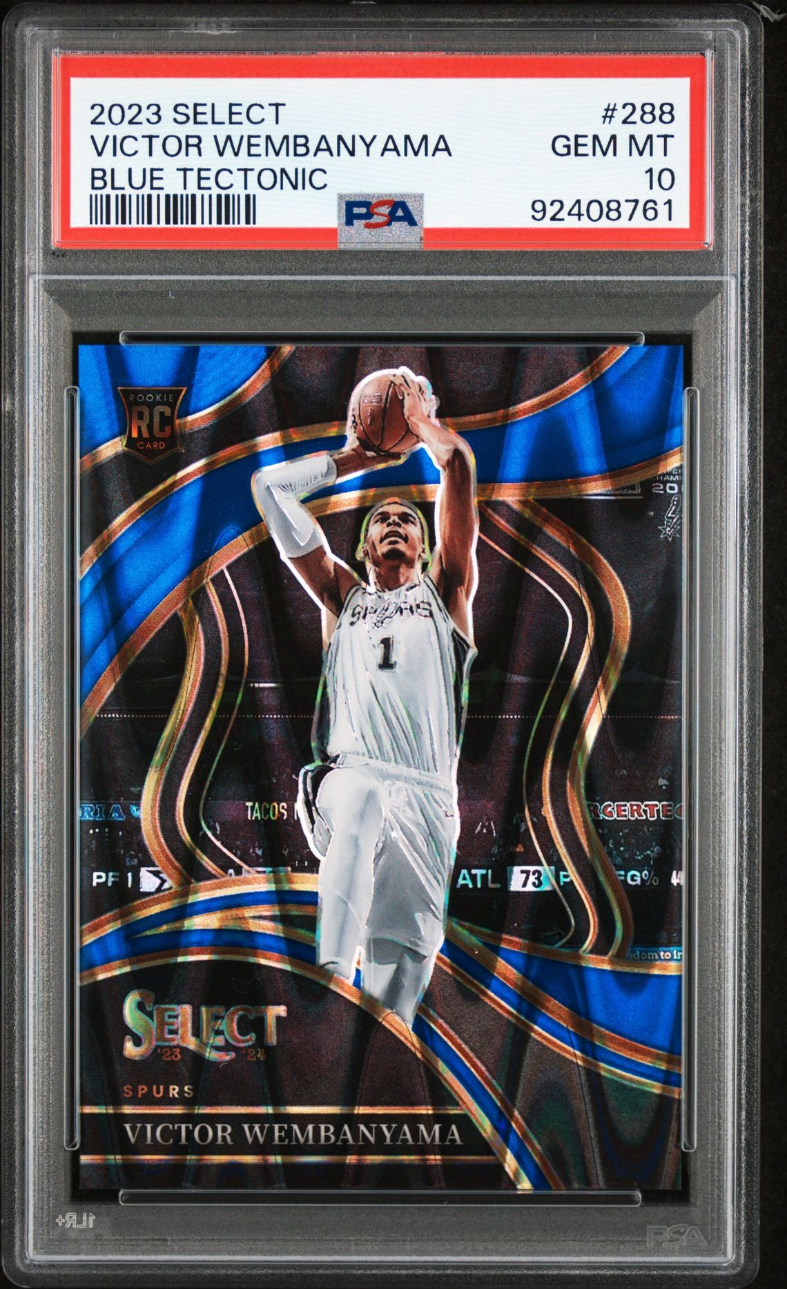 2023 Panini Select Victor Wembanyama #288 (Blue Tectonic) Gem Mt 10 front