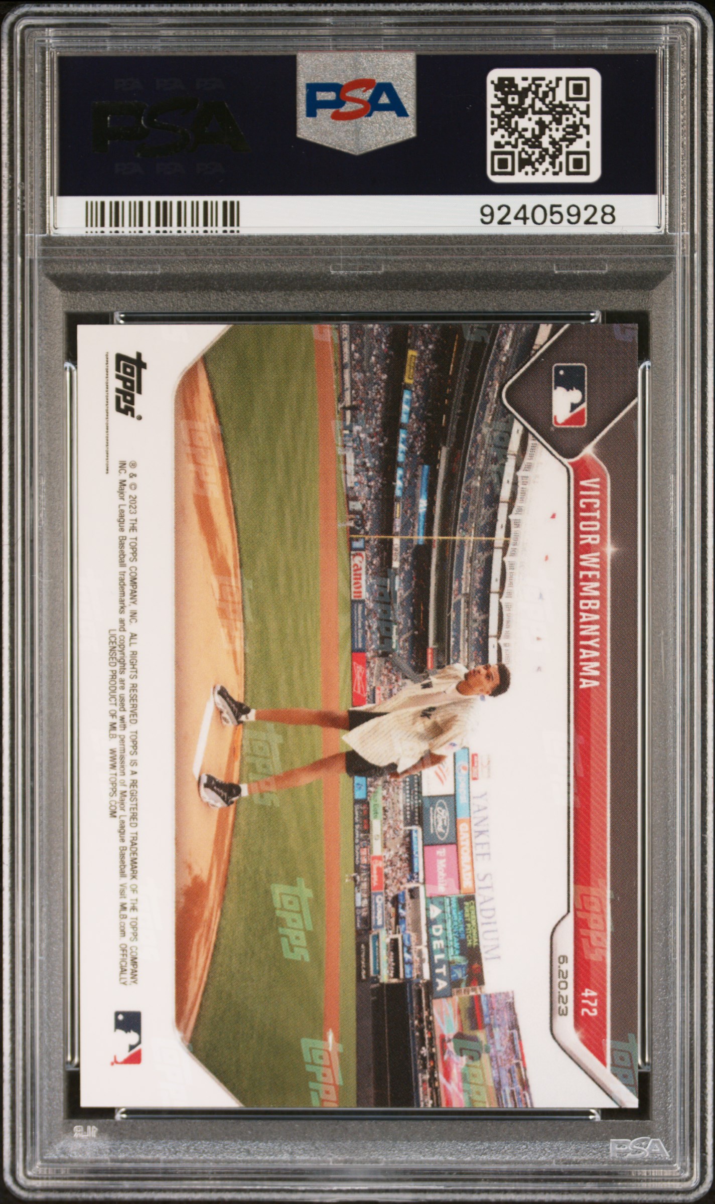 2023 Topps Now Victor Wembanyama #472 Gem Mt 10 back