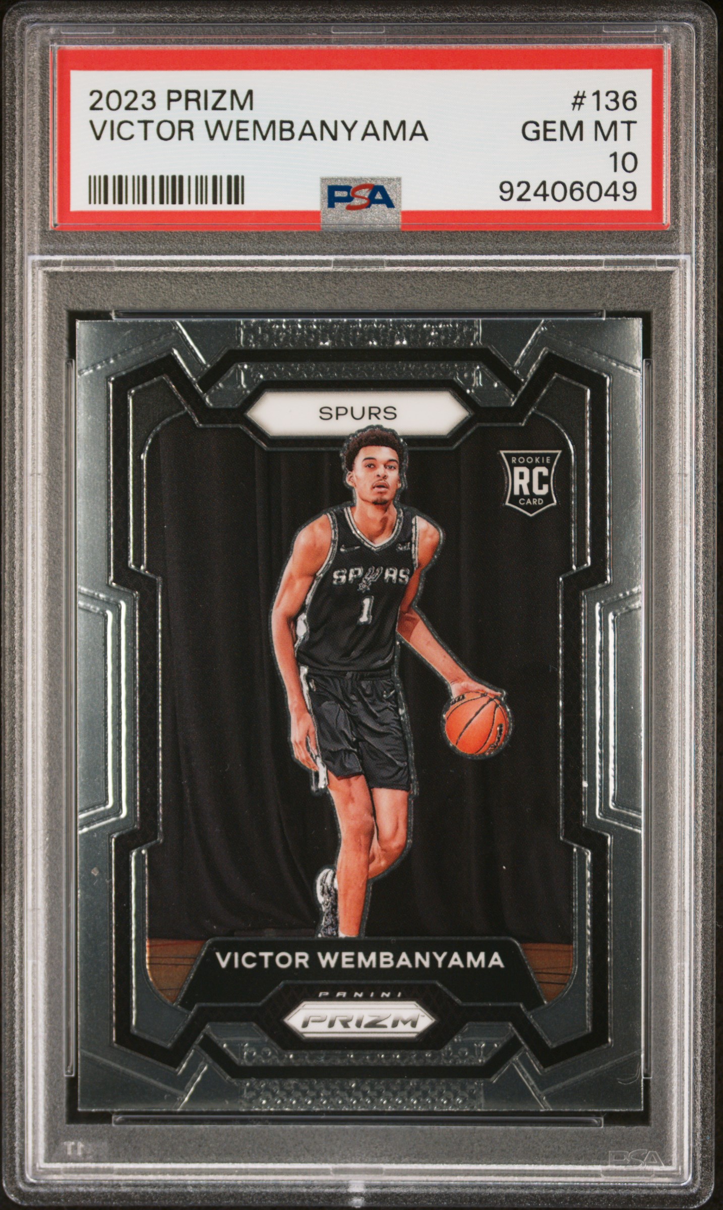 2023 Panini Prizm Victor Wembanyama #136 Gem Mt 10 front