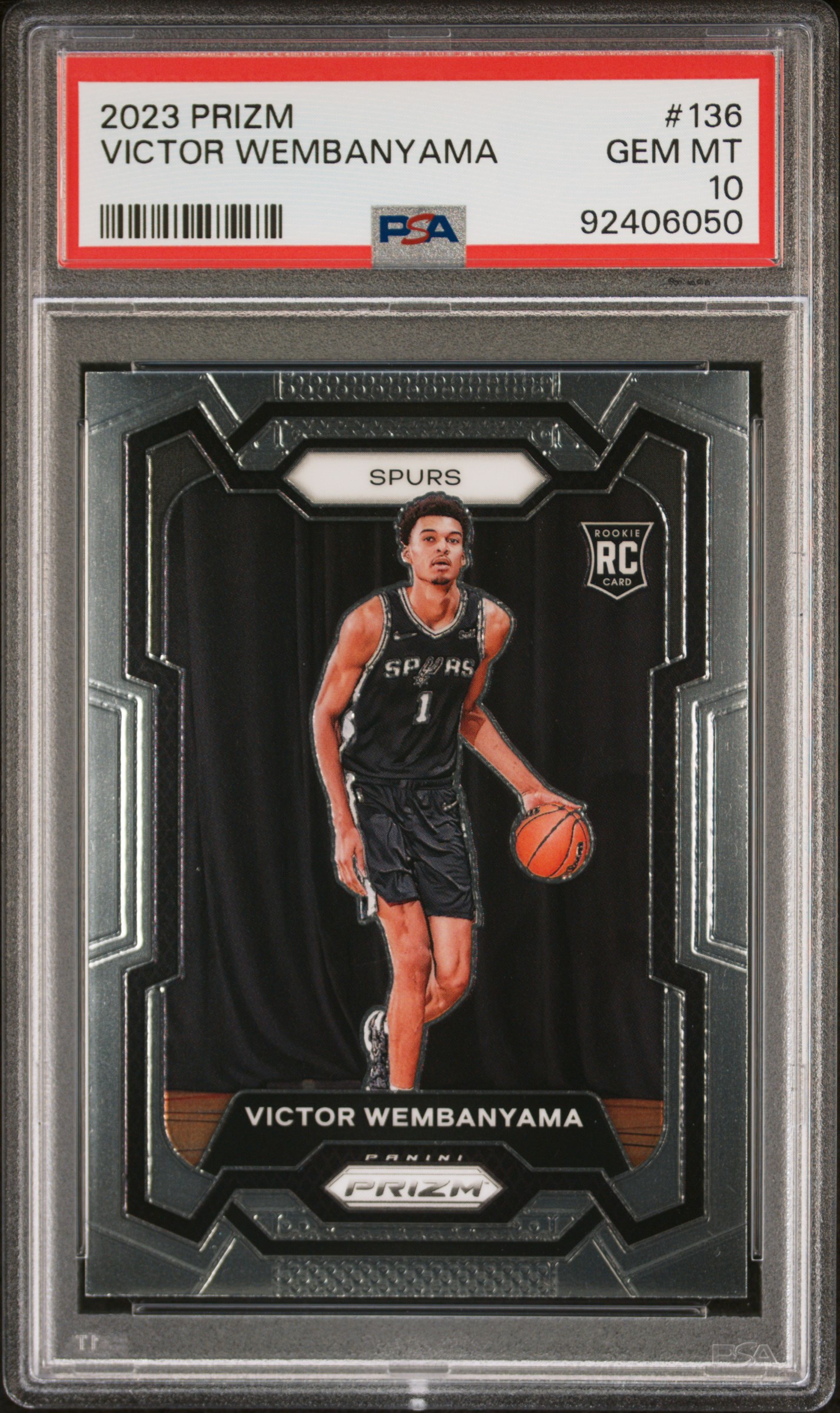 2023 Panini Prizm Victor Wembanyama #136 Gem Mt 10 front