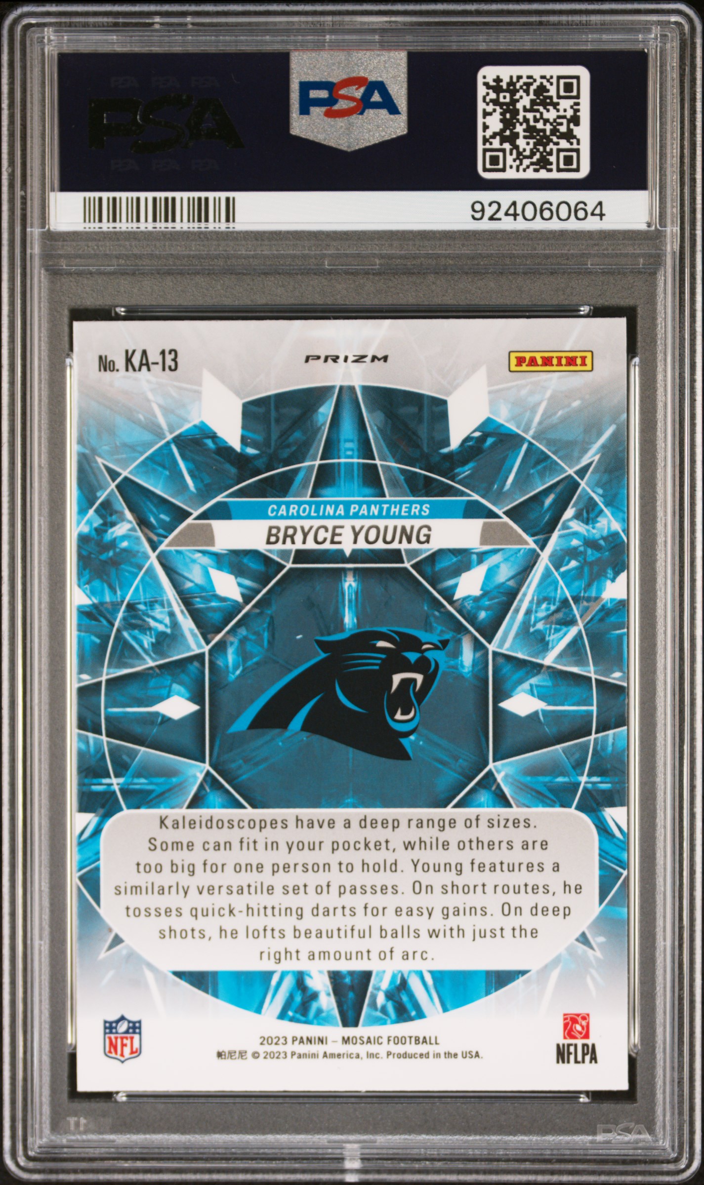 2023 Panini Mosaic Kaleidoscopic Bryce Young #Ka13 Mint 9 back