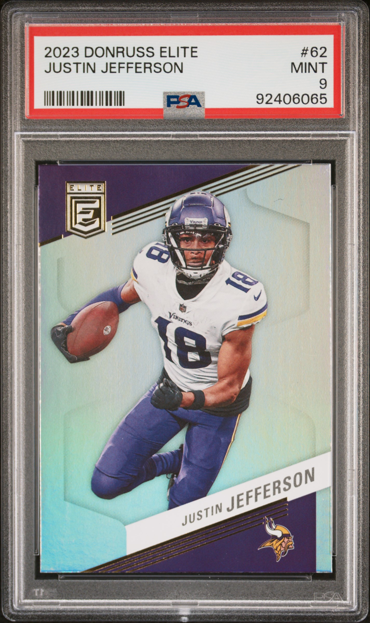 2023 Panini Donruss Elite Justin Jefferson #62 Mint 9 front