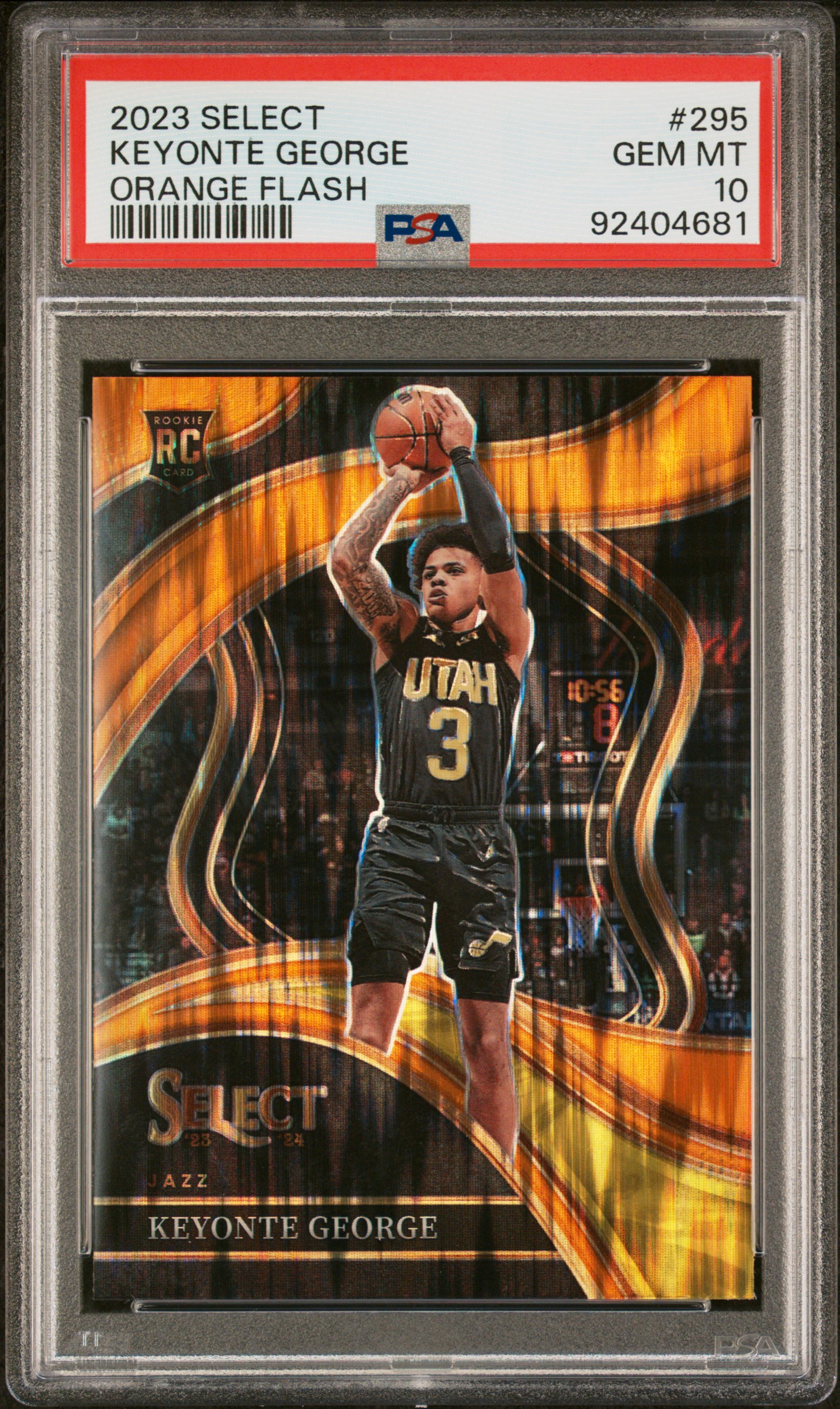 2023 Panini Select Keyonte George #295 (Orange Flash) Gem Mt 10 front