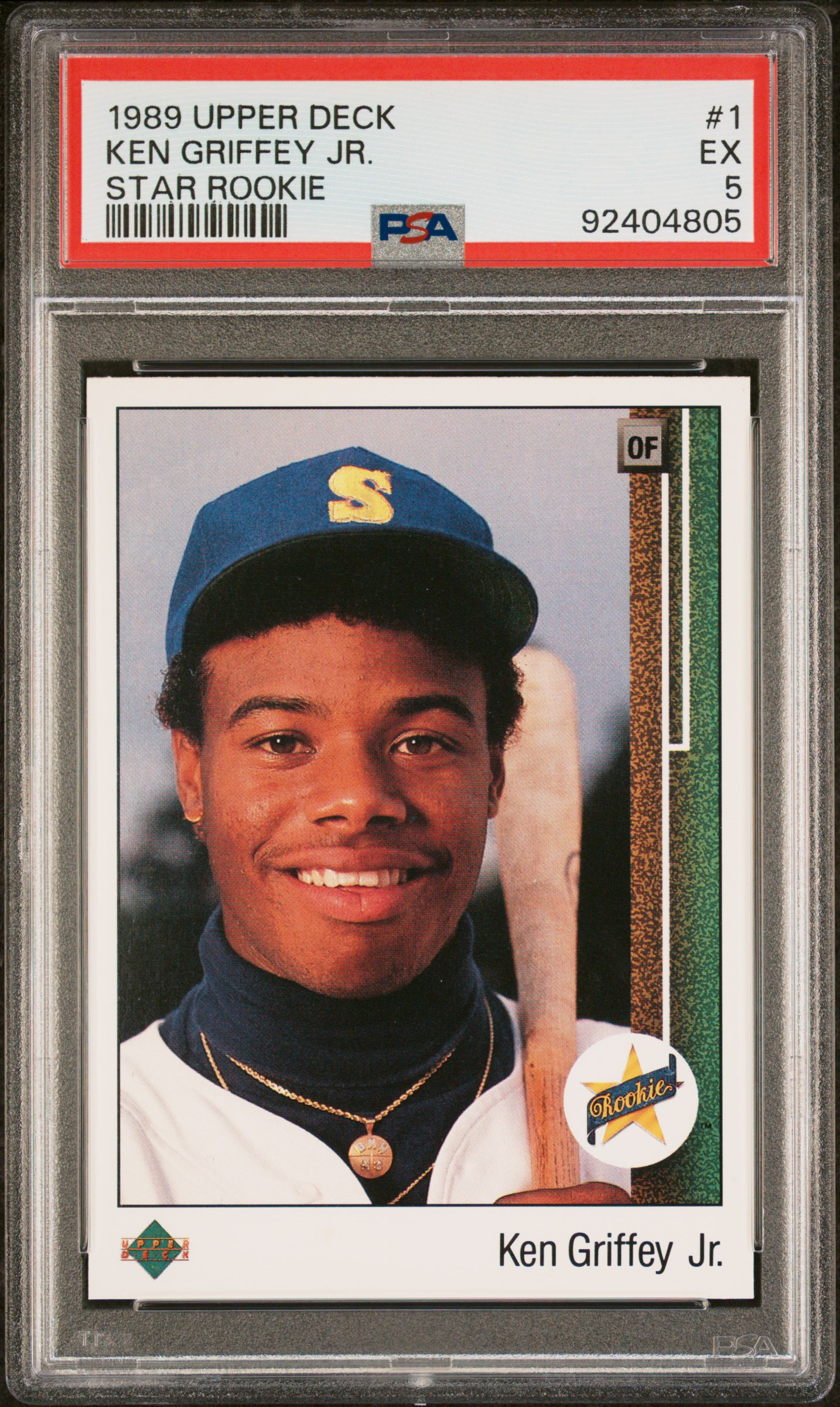 1989 Upper Deck Ken Griffey Jr. #1 (Star Rookie) Ex 5 front