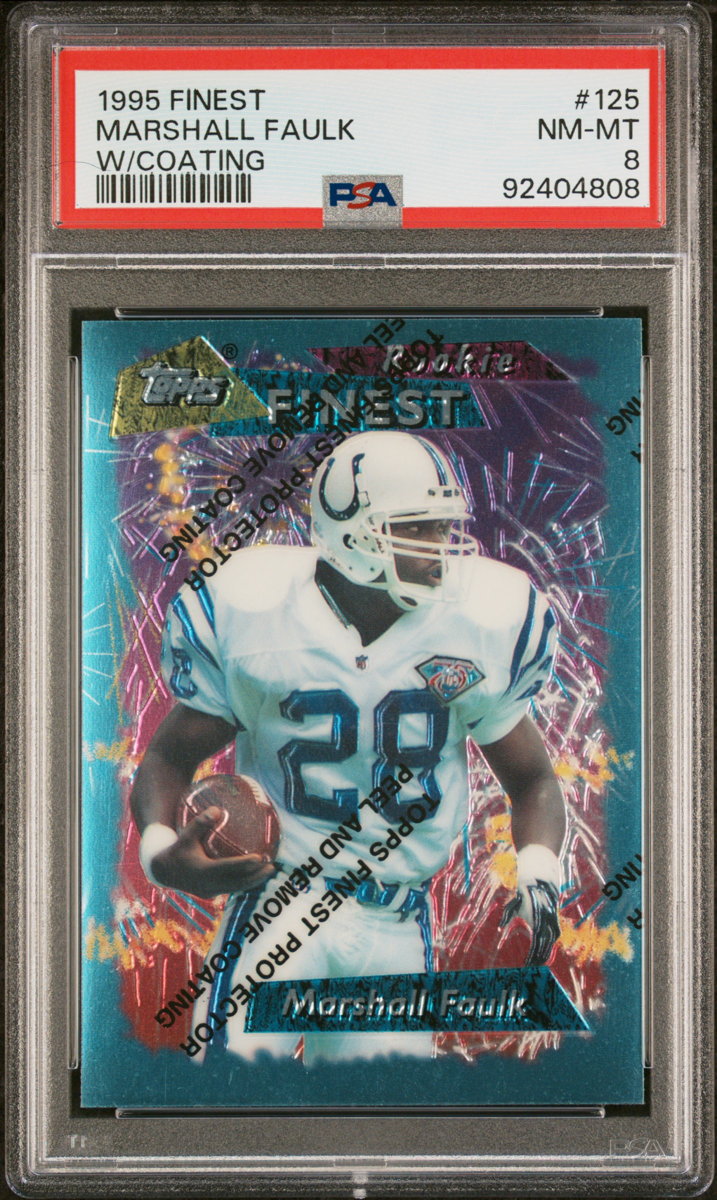 1995 Finest Marshall Faulk #125 (W/Coating) Nm-Mt 8 front