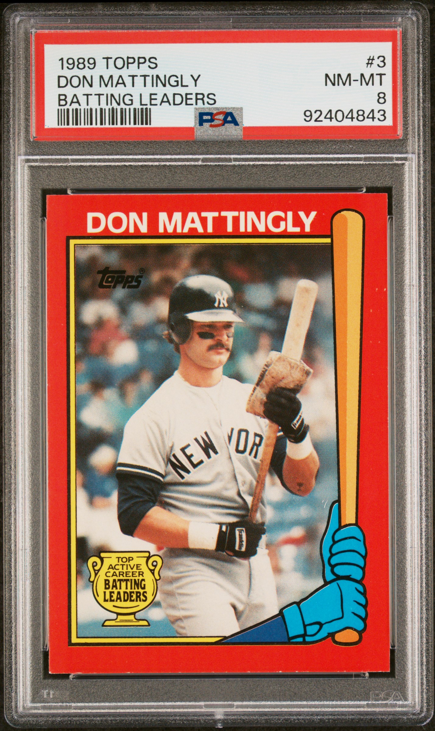 1989 Topps Batting Leaders Don Mattingly #3 (Batting Leaders) Nm-Mt 8 front