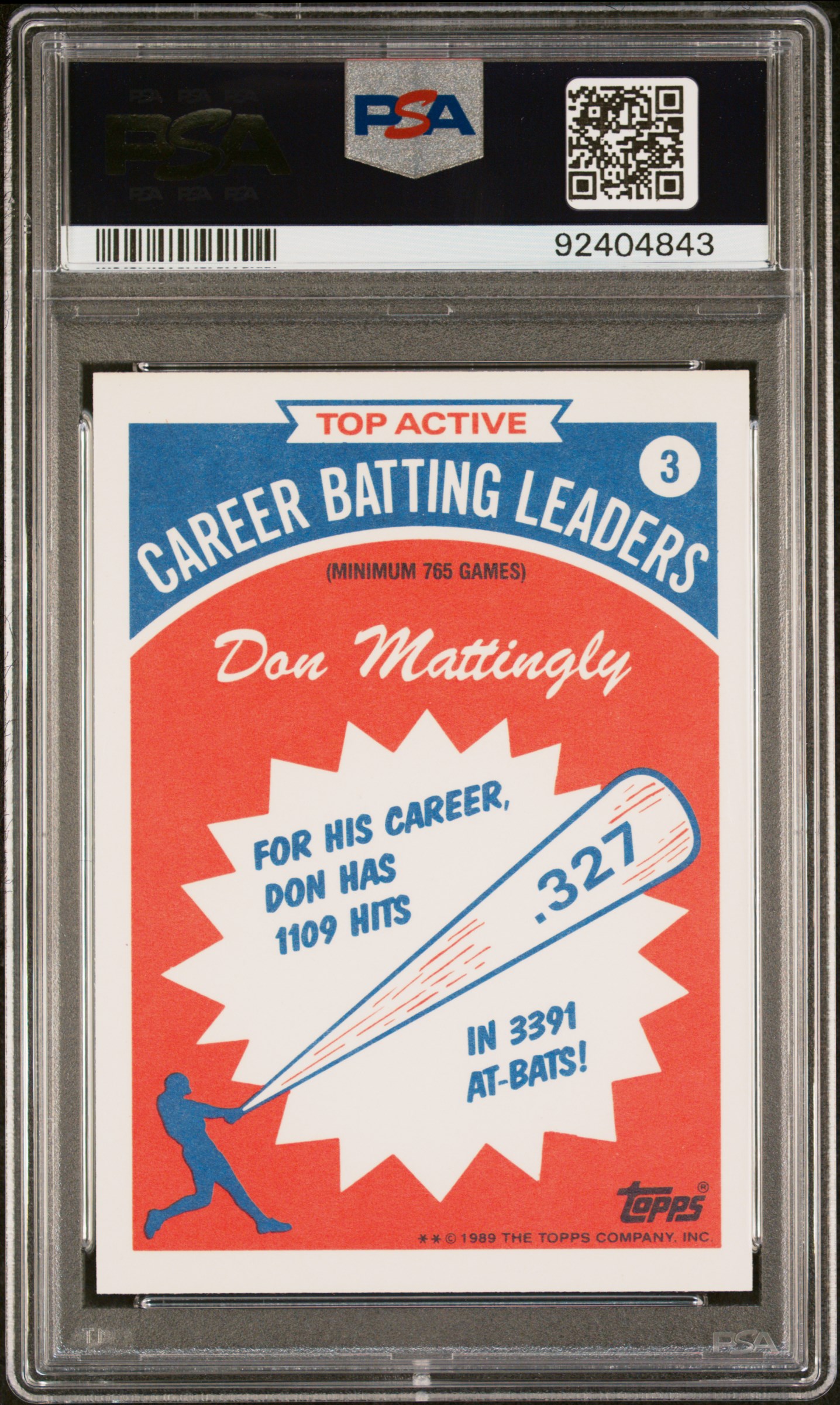 1989 Topps Batting Leaders Don Mattingly #3 (Batting Leaders) Nm-Mt 8 back