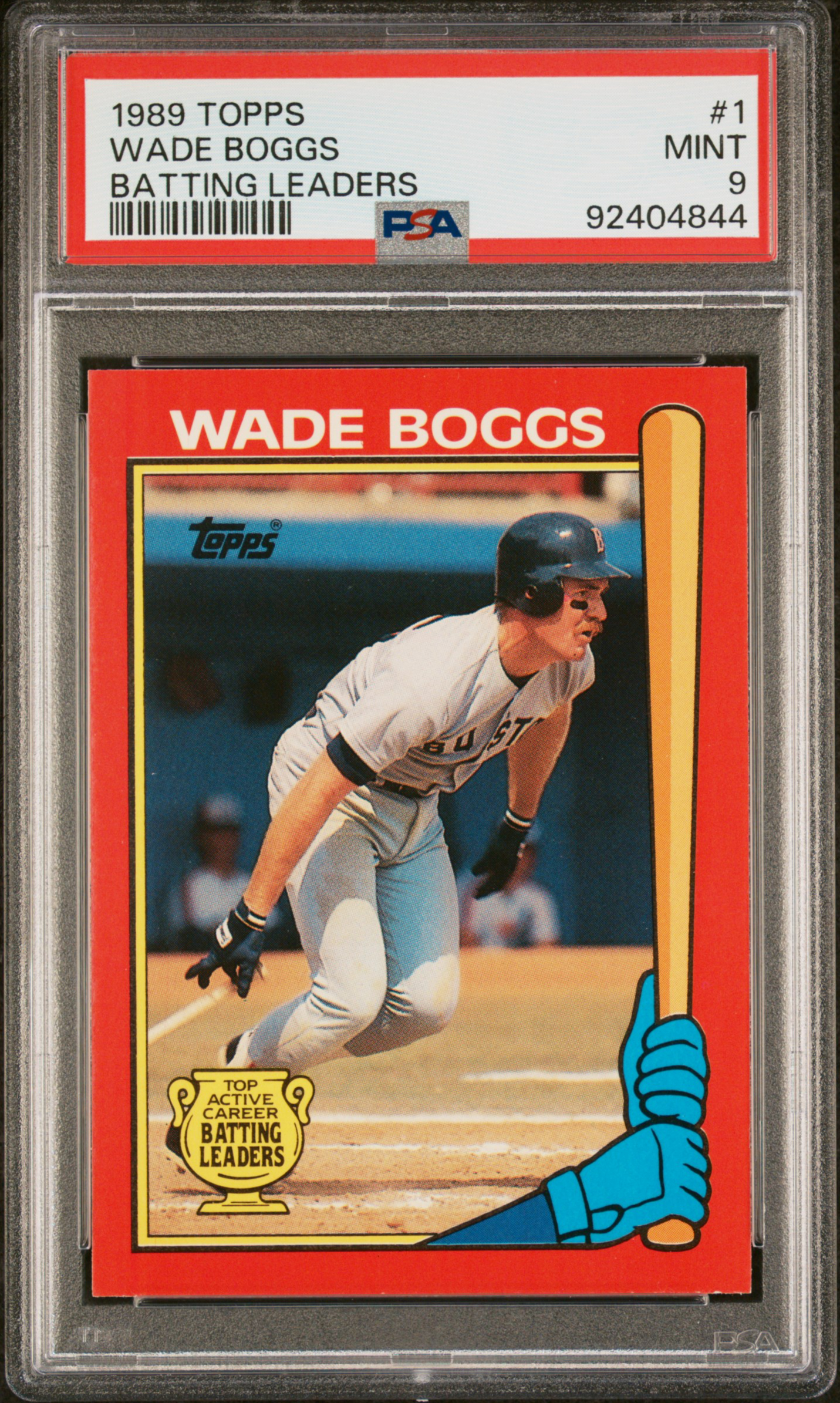1989 Topps Batting Leaders Wade Boggs #1 (Batting Leaders) Mint 9 front