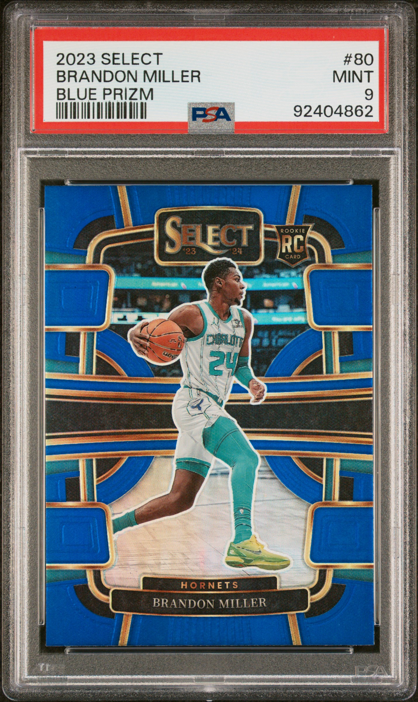 2023 Panini Select Brandon Miller #80 (Blue Prizm) Mint 9 front