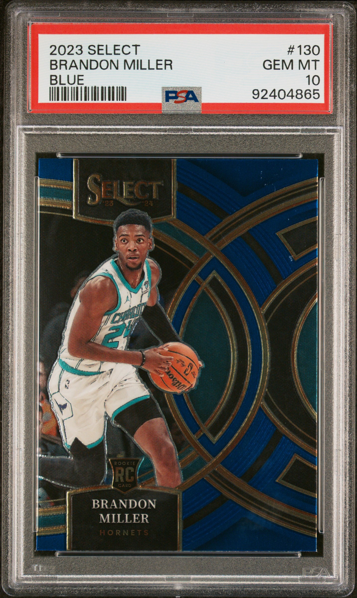 2023 Panini Select Brandon Miller #130 (Blue) Gem Mt 10 front