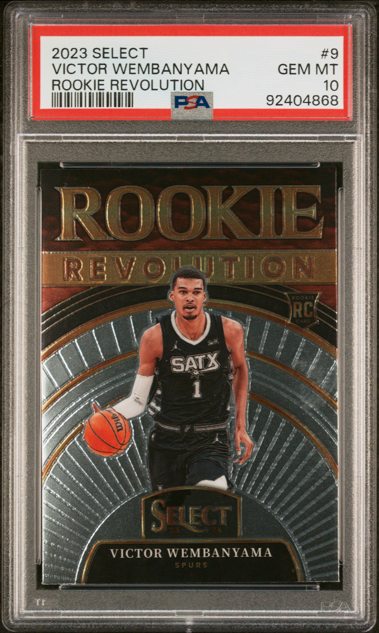 2023 Panini Select Rookie Revolution Victor Wembanyama #9 Gem Mt 10 front