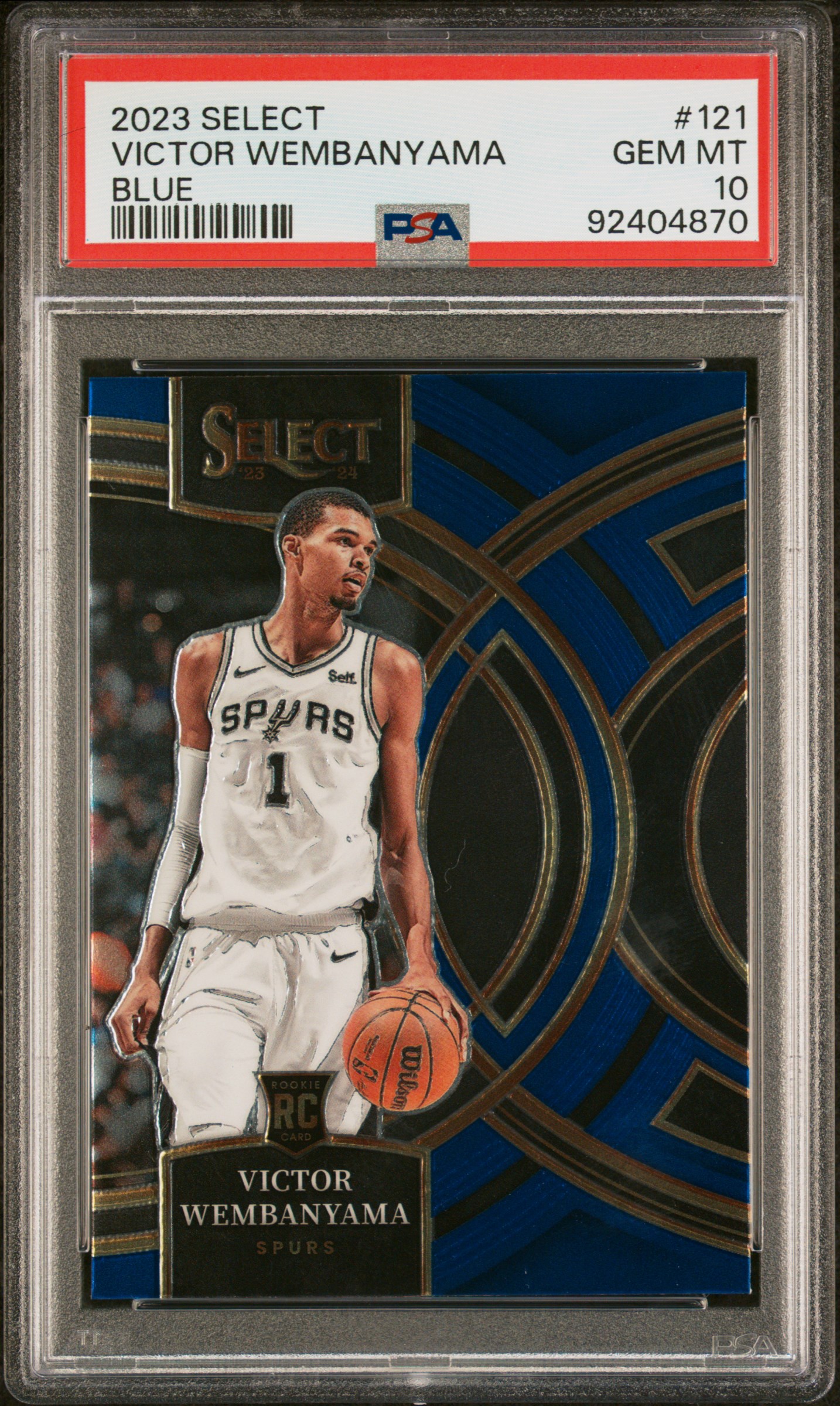 2023 Panini Select Victor Wembanyama #121 (Blue) Gem Mt 10 front
