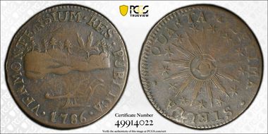 1786 VT 1/2P Vermontensium, RR-8 XF40BN