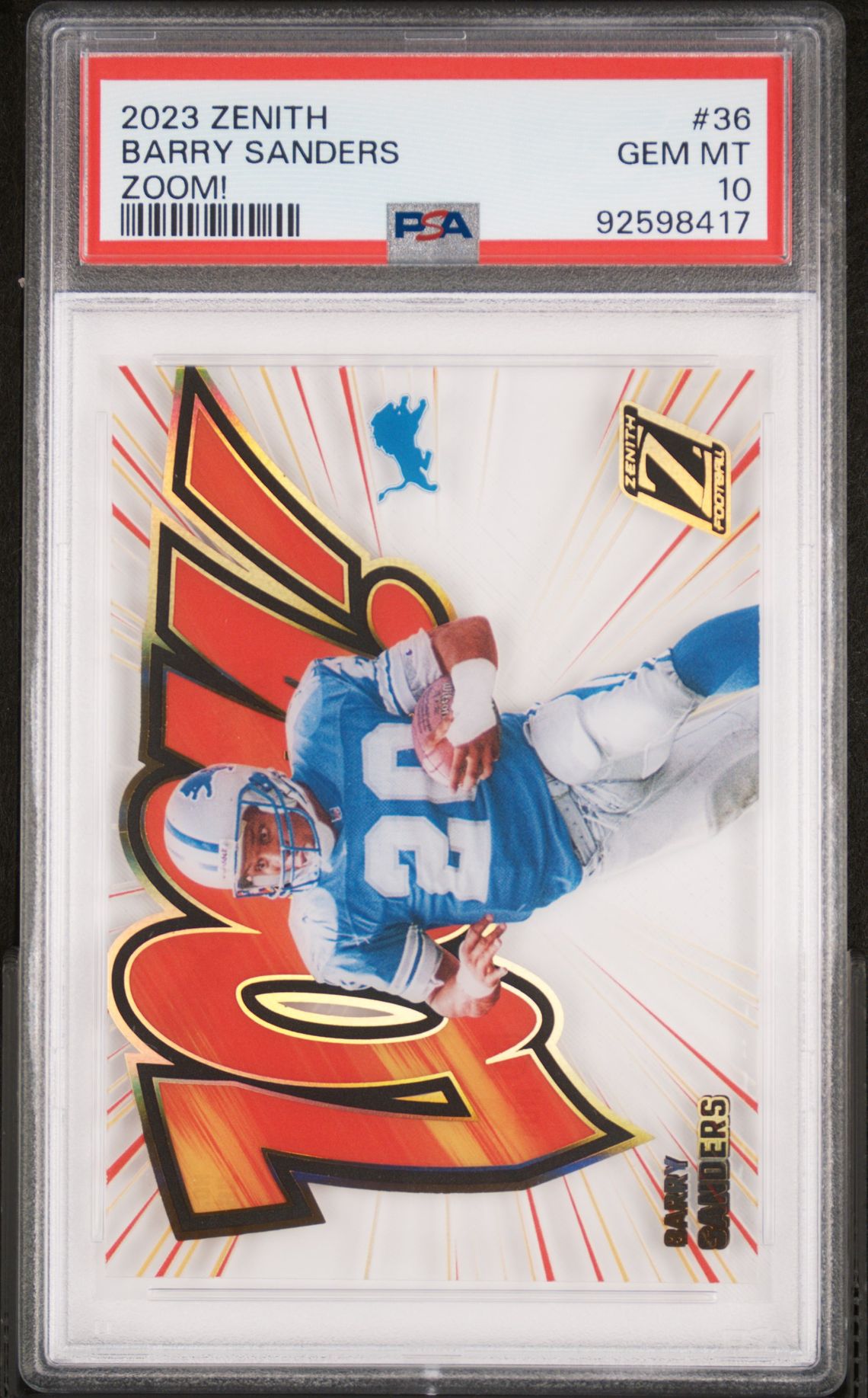 2023 Panini Zenith Zoom! Barry Sanders #36 Gem Mt 10 front