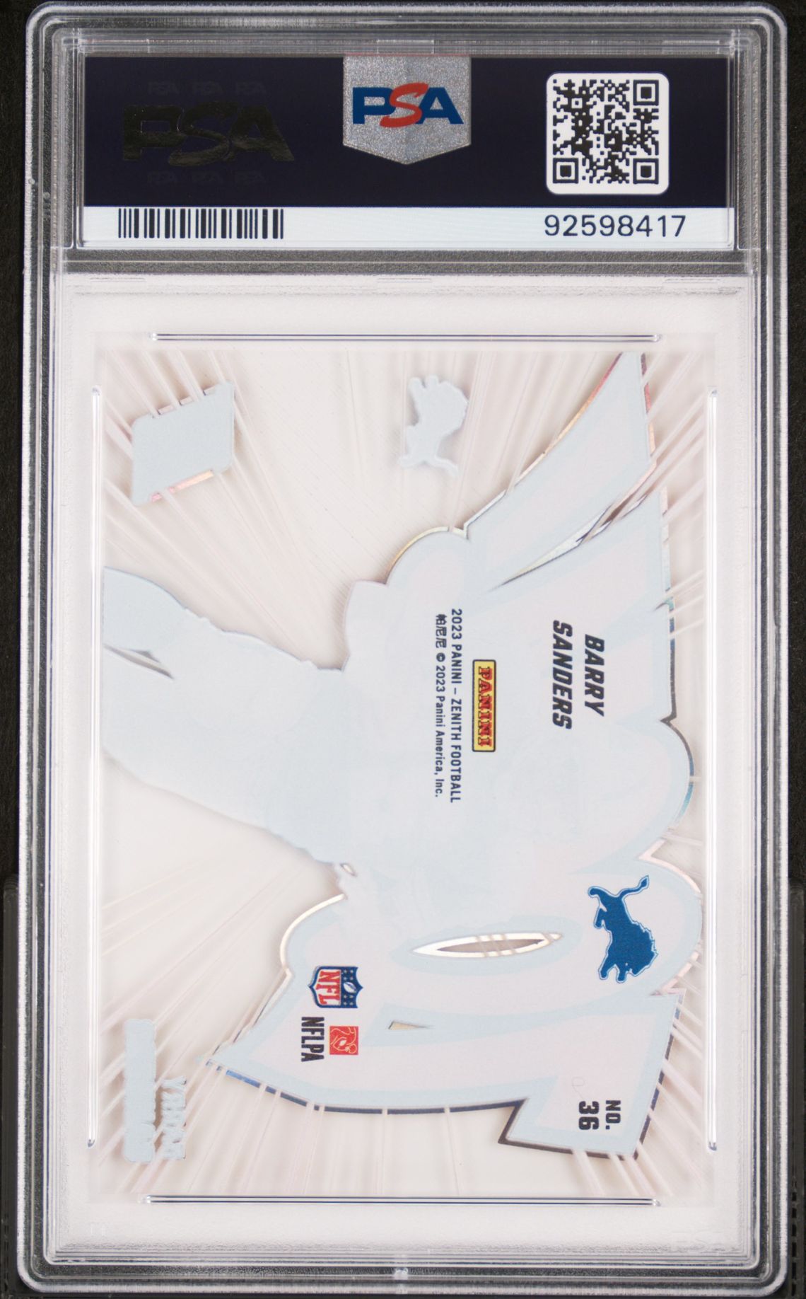 2023 Panini Zenith Zoom! Barry Sanders #36 Gem Mt 10 back