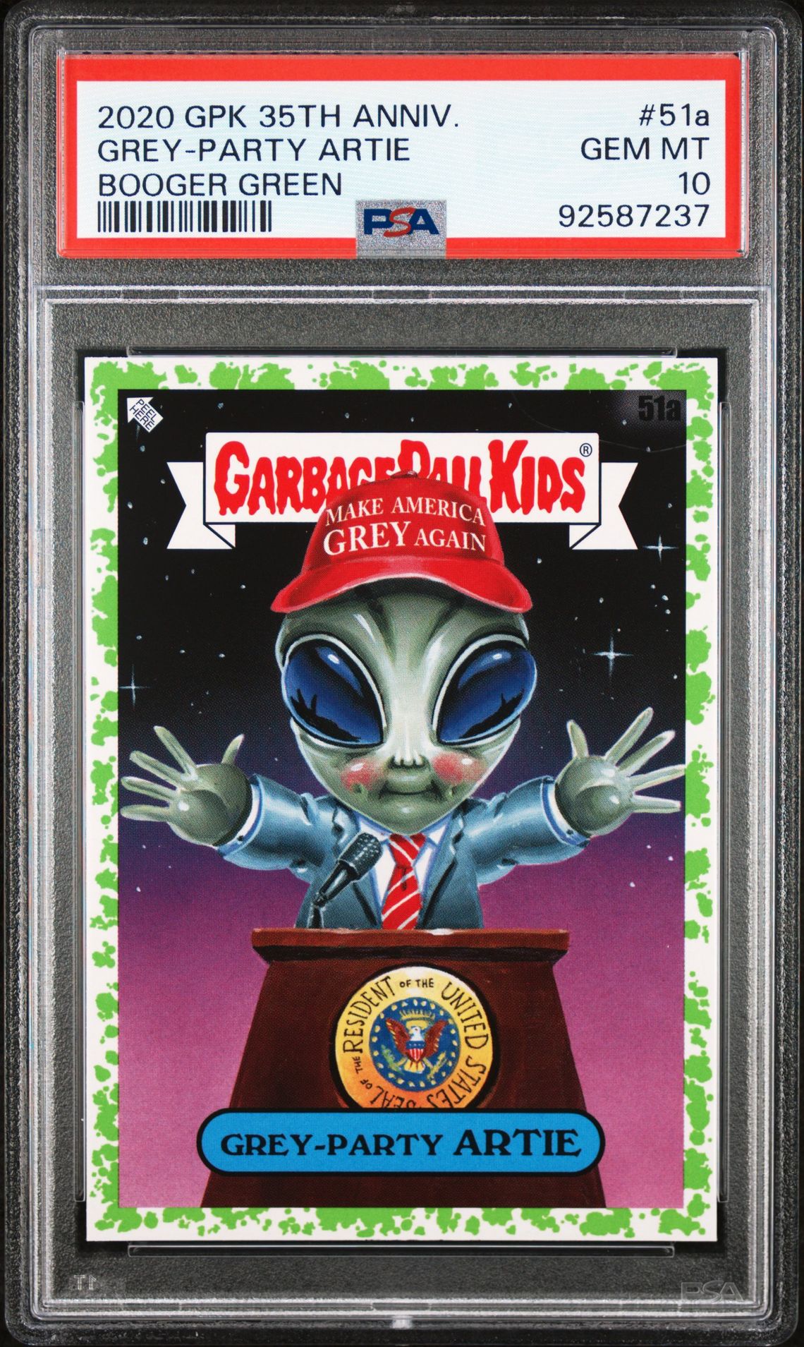 2020 Topps GARBAGE PAIL KIDS 35TH ANNIVERSARY Green #51A Grey-Party Artie front