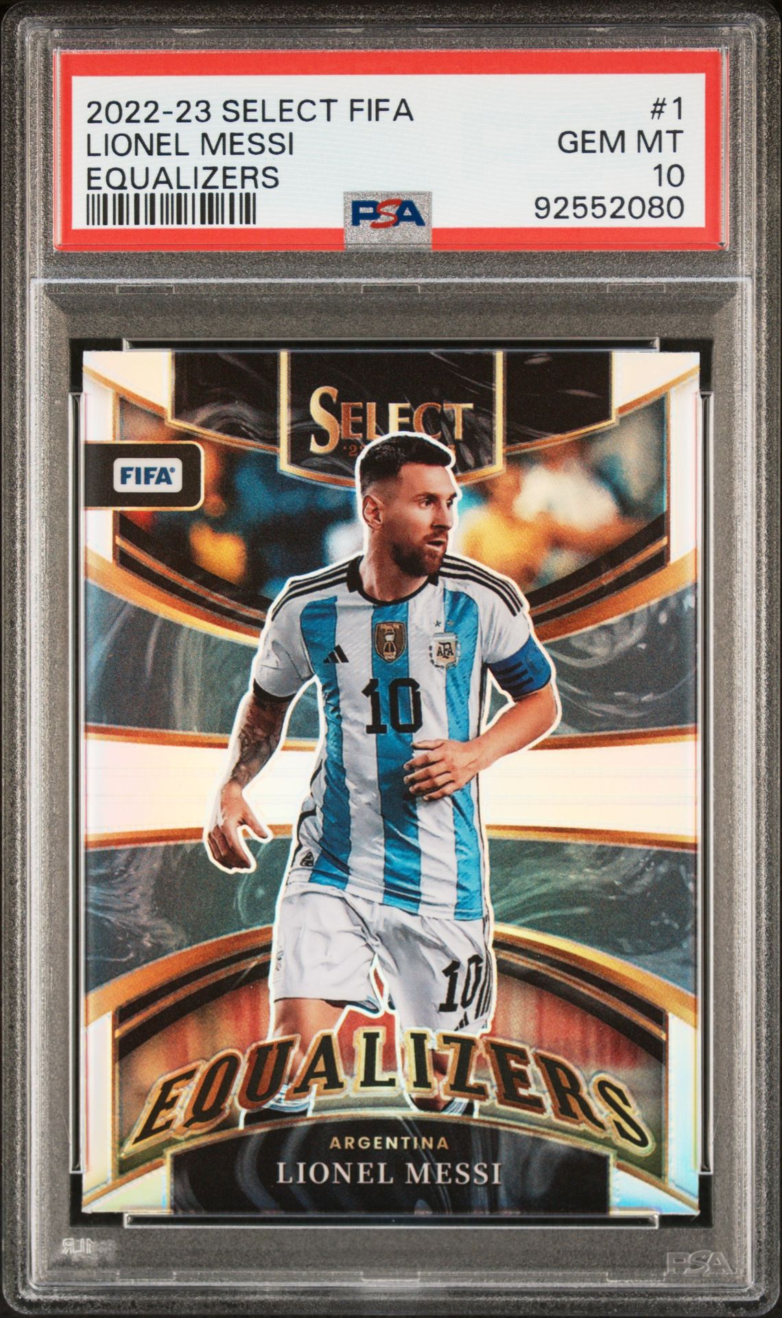 2022 Panini Select Fifa Equalizers Lionel Messi #1 (Equalizers) Gem Mt 10 front