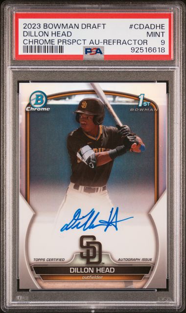 2023 Bowman Bowman Draft Refractor #CDADHE Dillon Head front