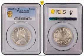 1862(C or B) Rupee MS63