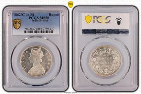 1862(C or B) Rupee MS60