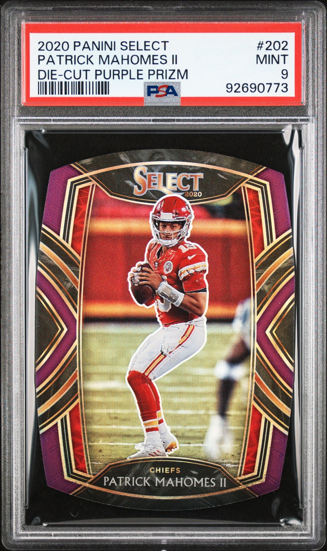 2020 Panini Select Patrick Mahomes Ii #202 (Die-Cut Purple Prizm) Mint 9 front
