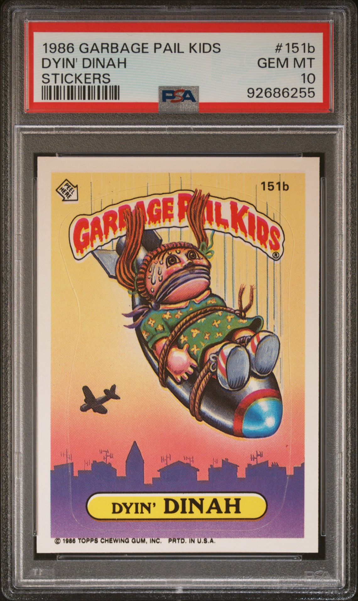 1986 Topps GARBAGE PAIL KIDS STICKERS STICKERS #151B Dyin' Dinah front