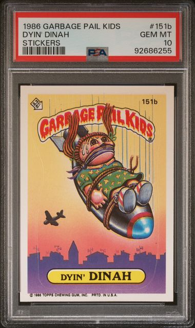 1986 Topps GARBAGE PAIL KIDS STICKERS STICKERS #151B Dyin' Dinah front
