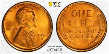 1951-S 1C MS67RD