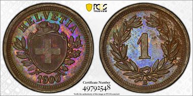 1900 B 1 Rap MS64BN
