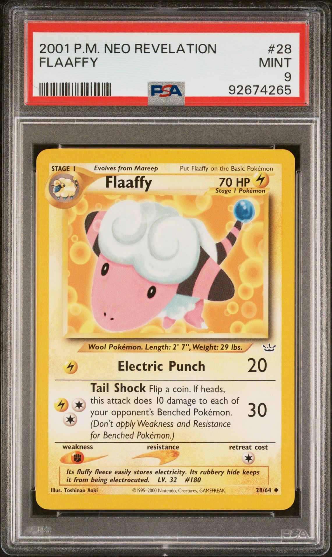 2001 Pokemon POKEMON NEO REVELATION #28 Flaaffy front