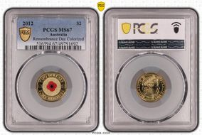 2012 $2 Remembrance Day Colorized MS67