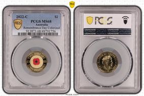 2022-C $2 Remembrance Day Colorized MS68