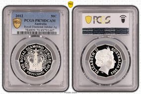 2012 50C Royal Diamond Jubilee Ag PR70DCAM
