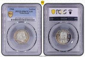1966 Gulden KM-184  Ag PR67CAM
