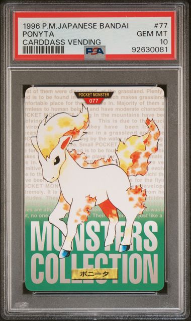 Ponyta card PSA 10, cert 92630081