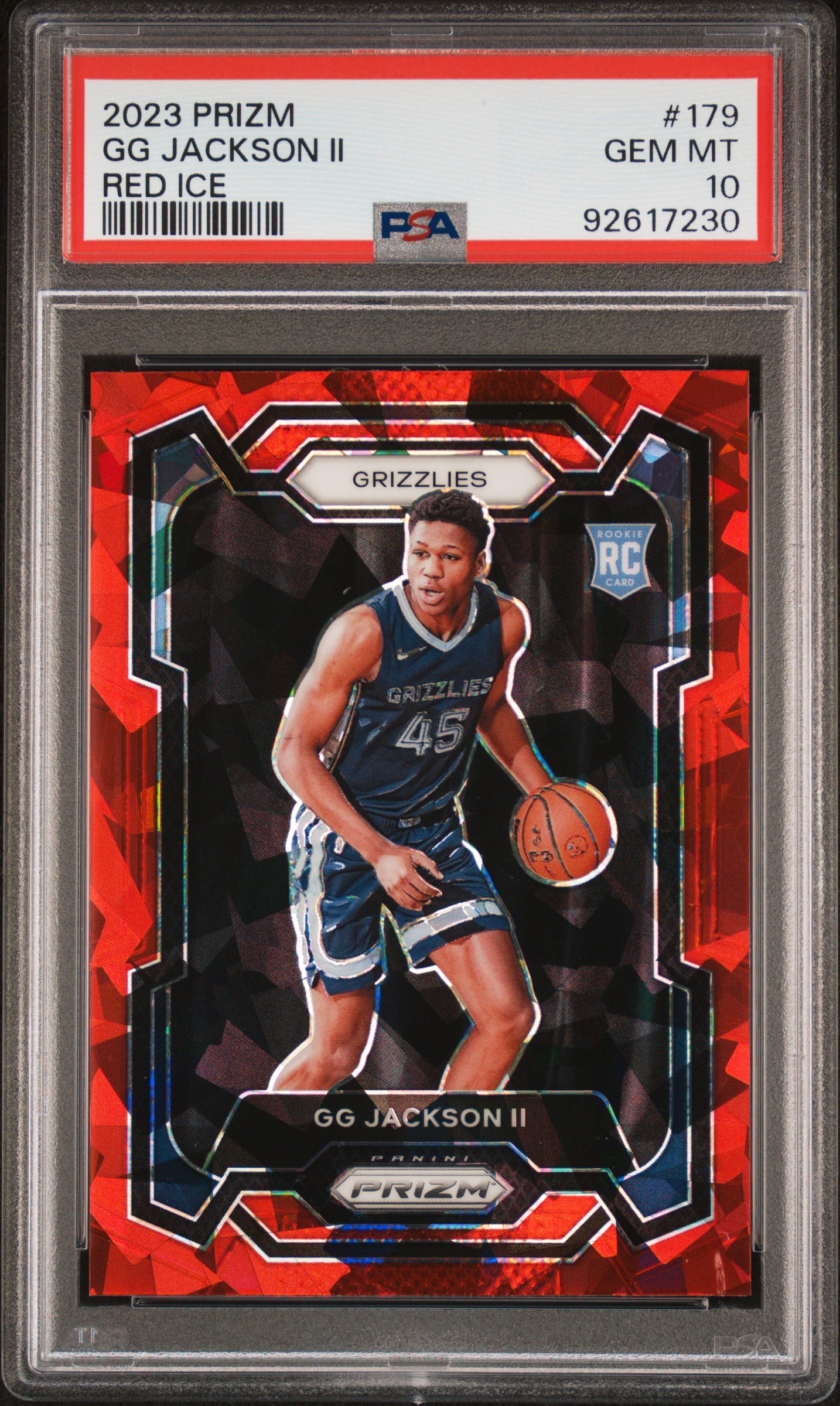 2023 Panini Prizm Gg Jackson Ii #179 (Red Ice) Gem Mt 10 front
