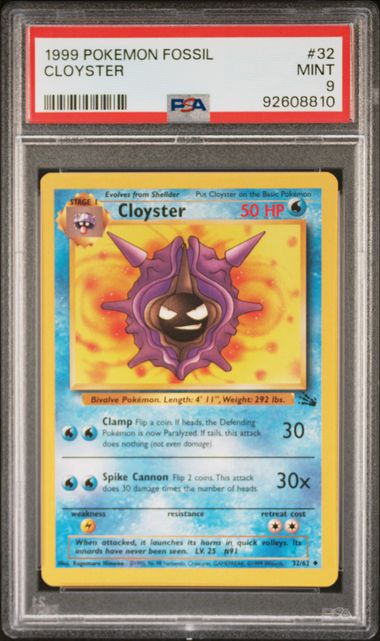 1999 Pokemon Fossil #32 Cloyster front