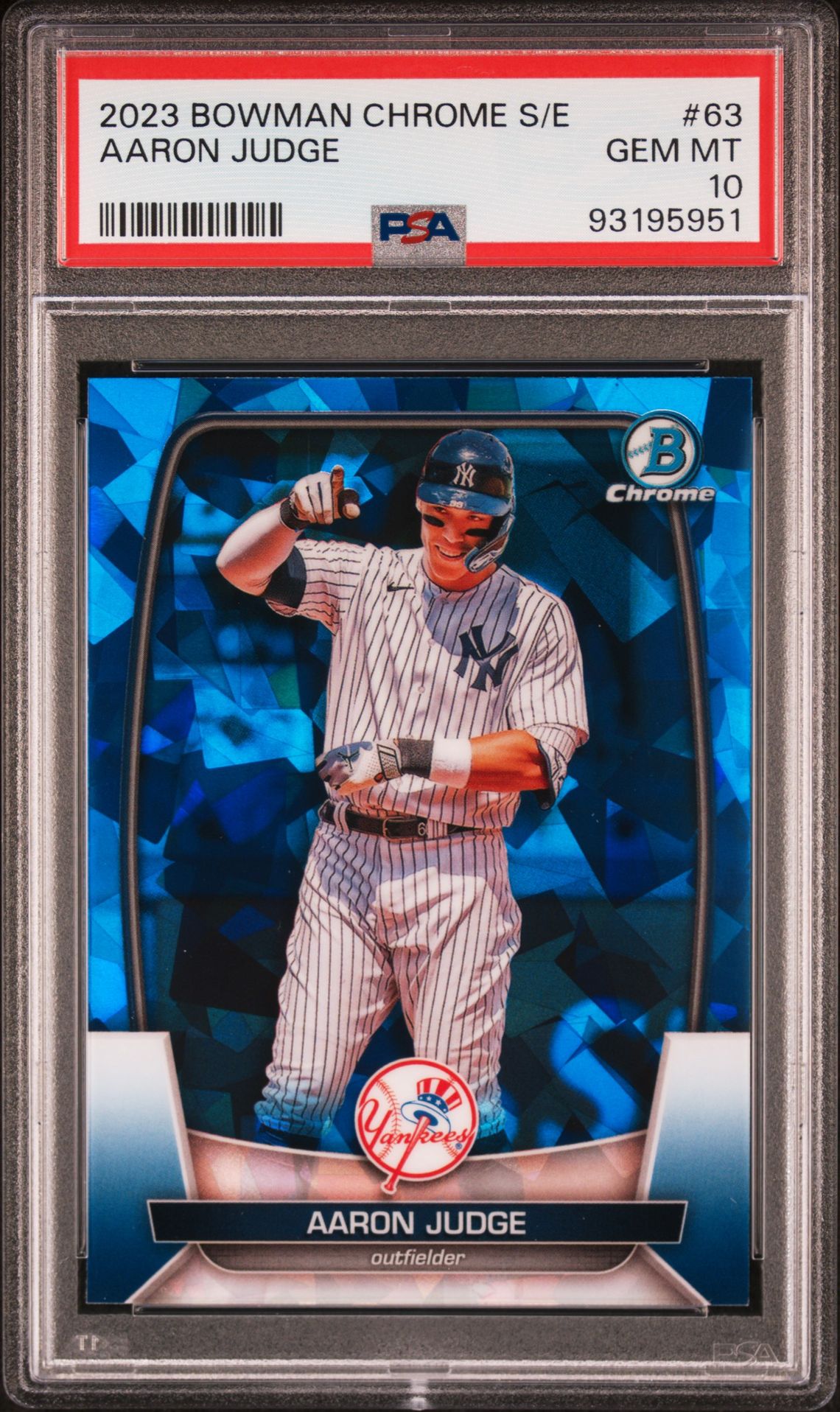 2023 Bowman BOWMAN CHROME SAPPHIRE EDITION #63 Aaron Judge front