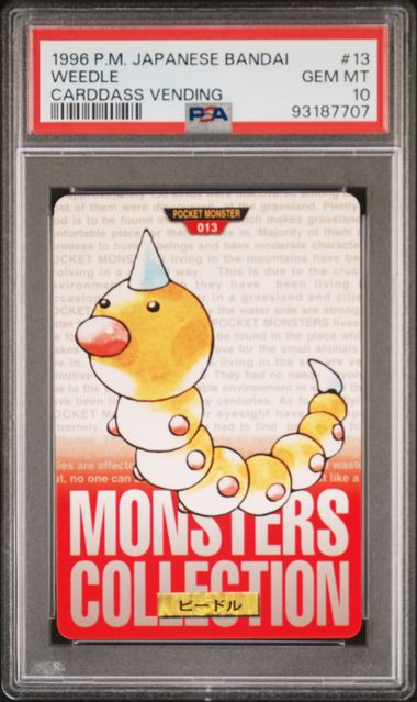 Weedle card PSA 10, cert 93187707