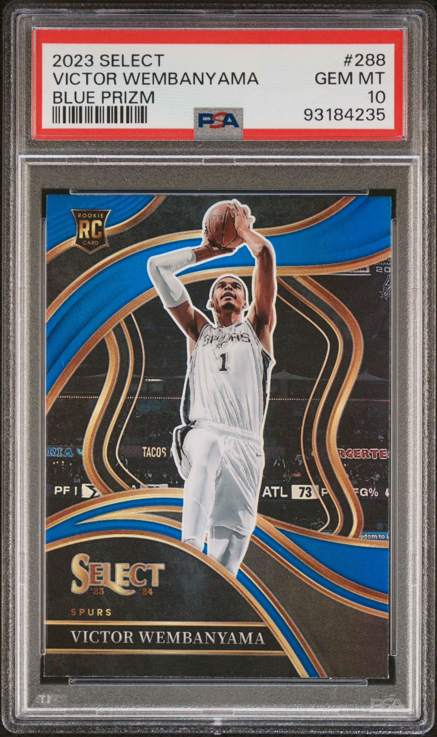 2023 Panini Select Victor Wembanyama #288 (Blue Prizm) Gem Mt 10 front